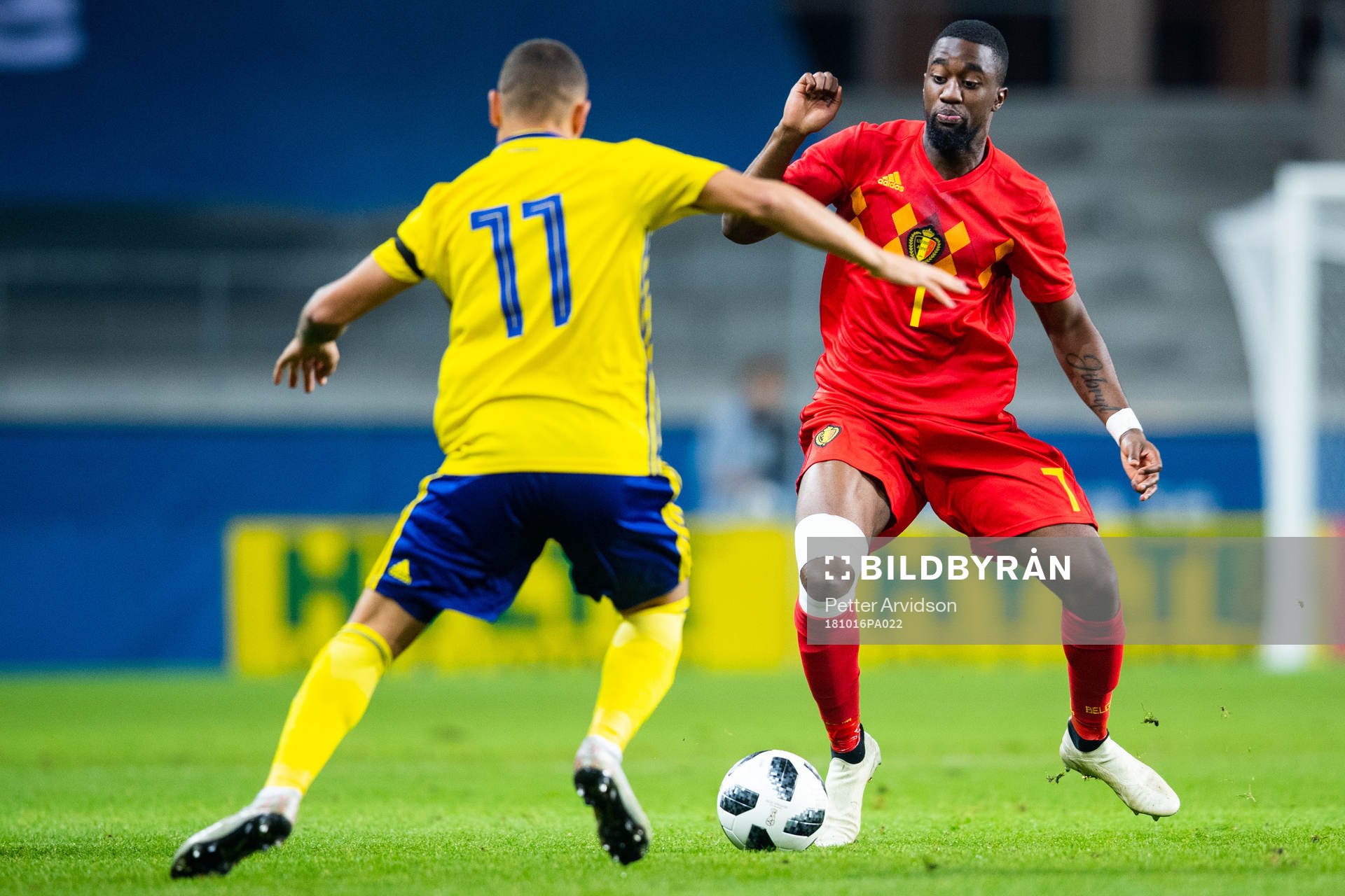 Isaac Mbenza of Belgium and Jordan Larsson  of Sweden