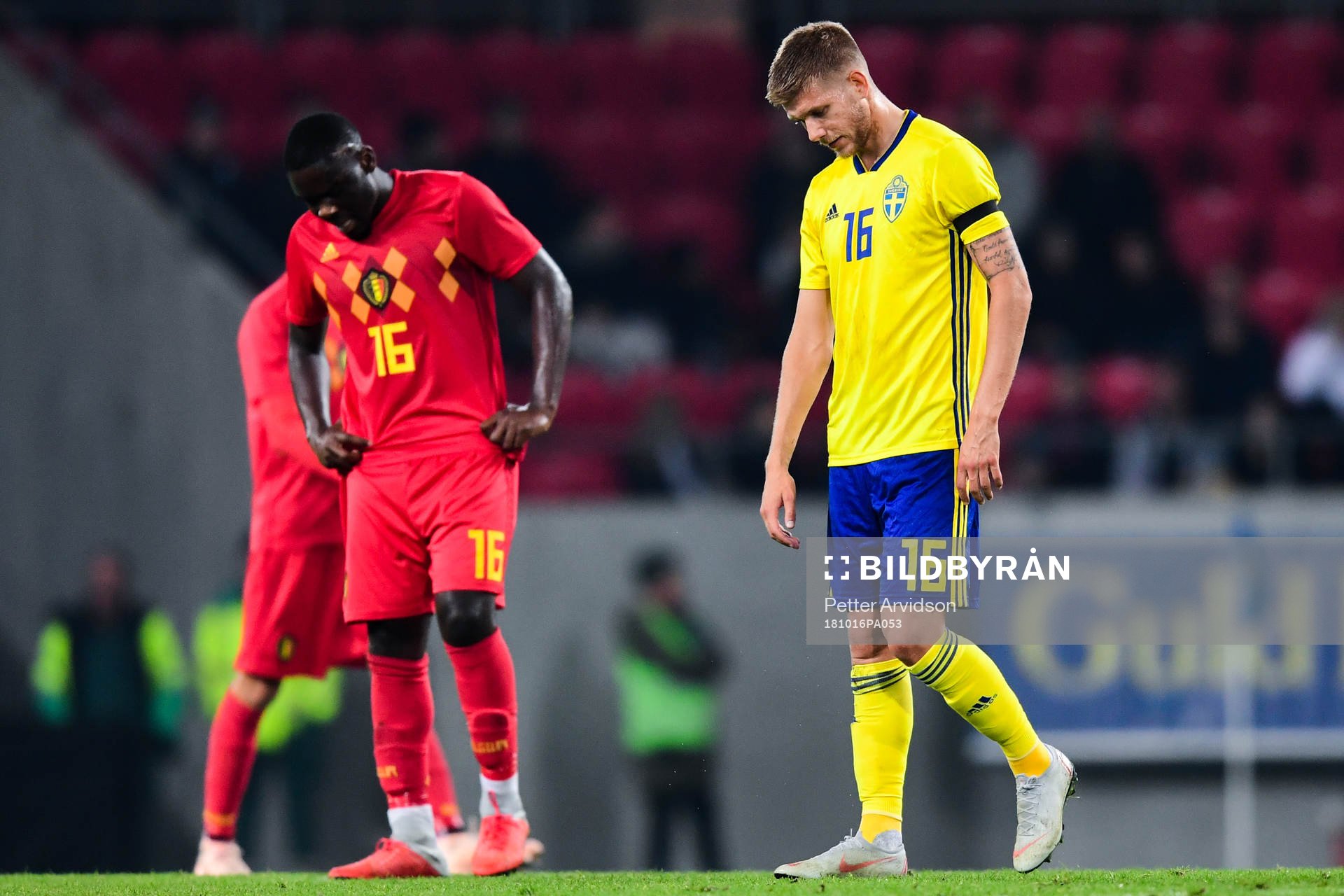 Anton Saletros of Sweden looks dejected