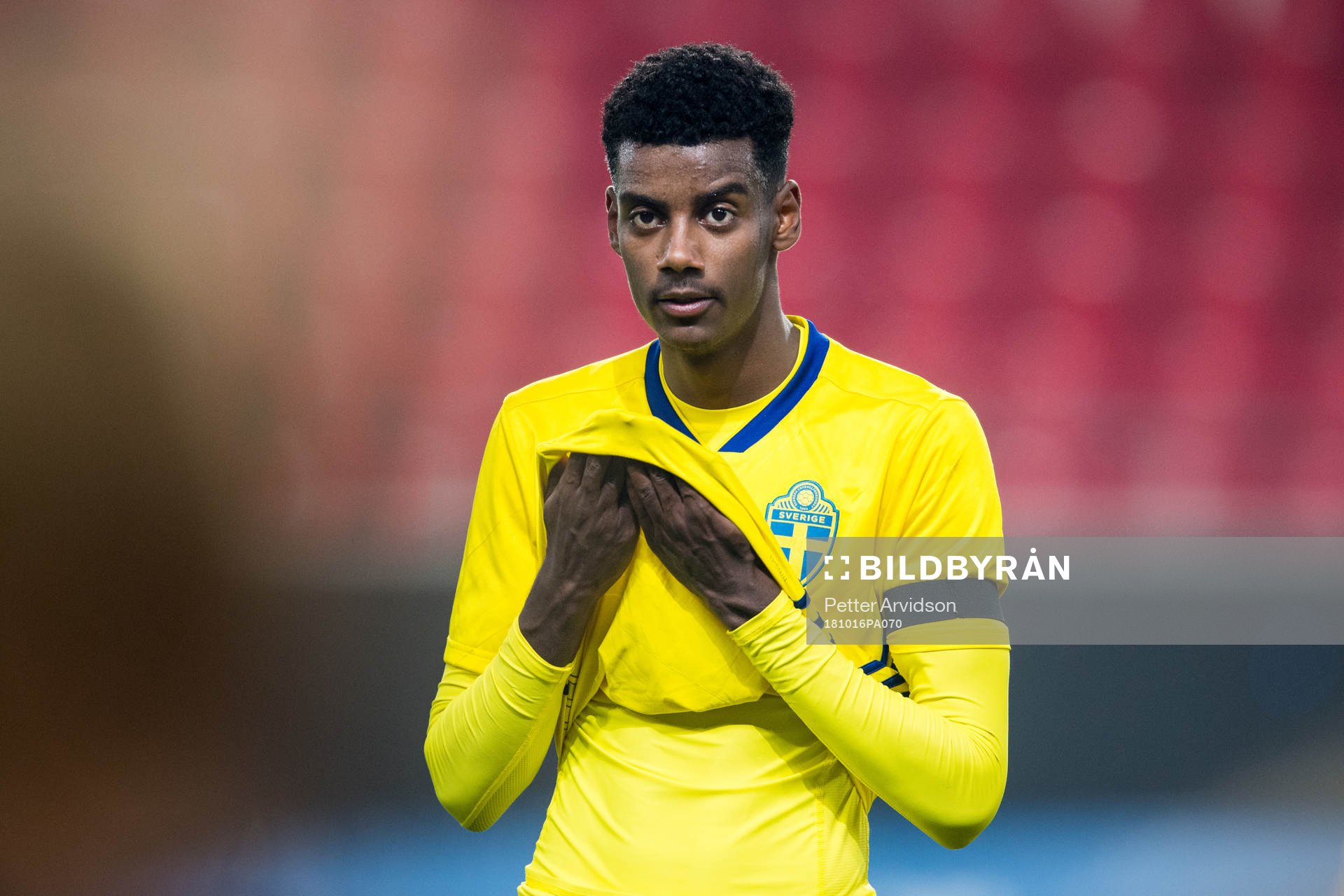 Alexander Isak of Sweden looks dejected