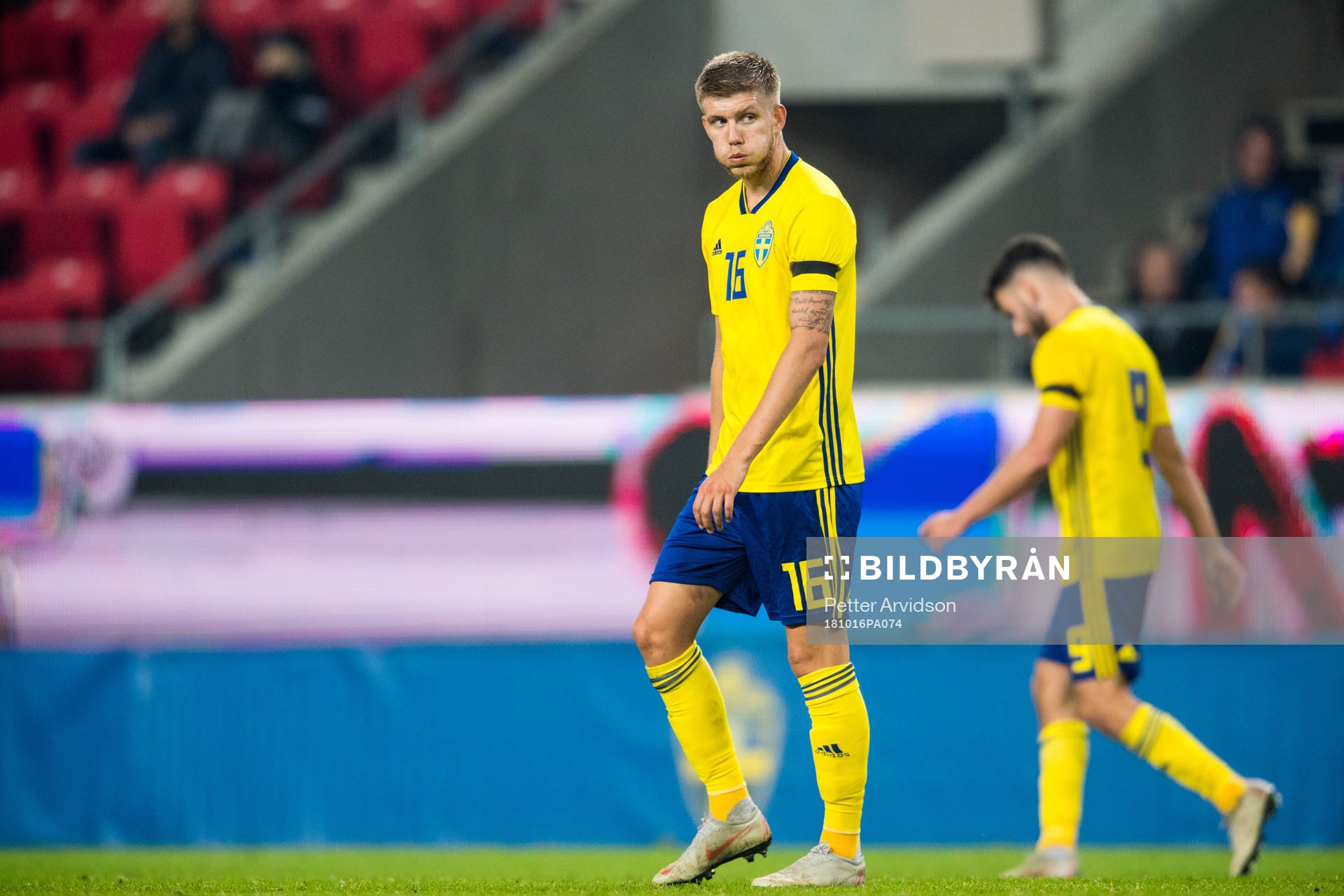 Anton Saletros of Sweden looks dejected