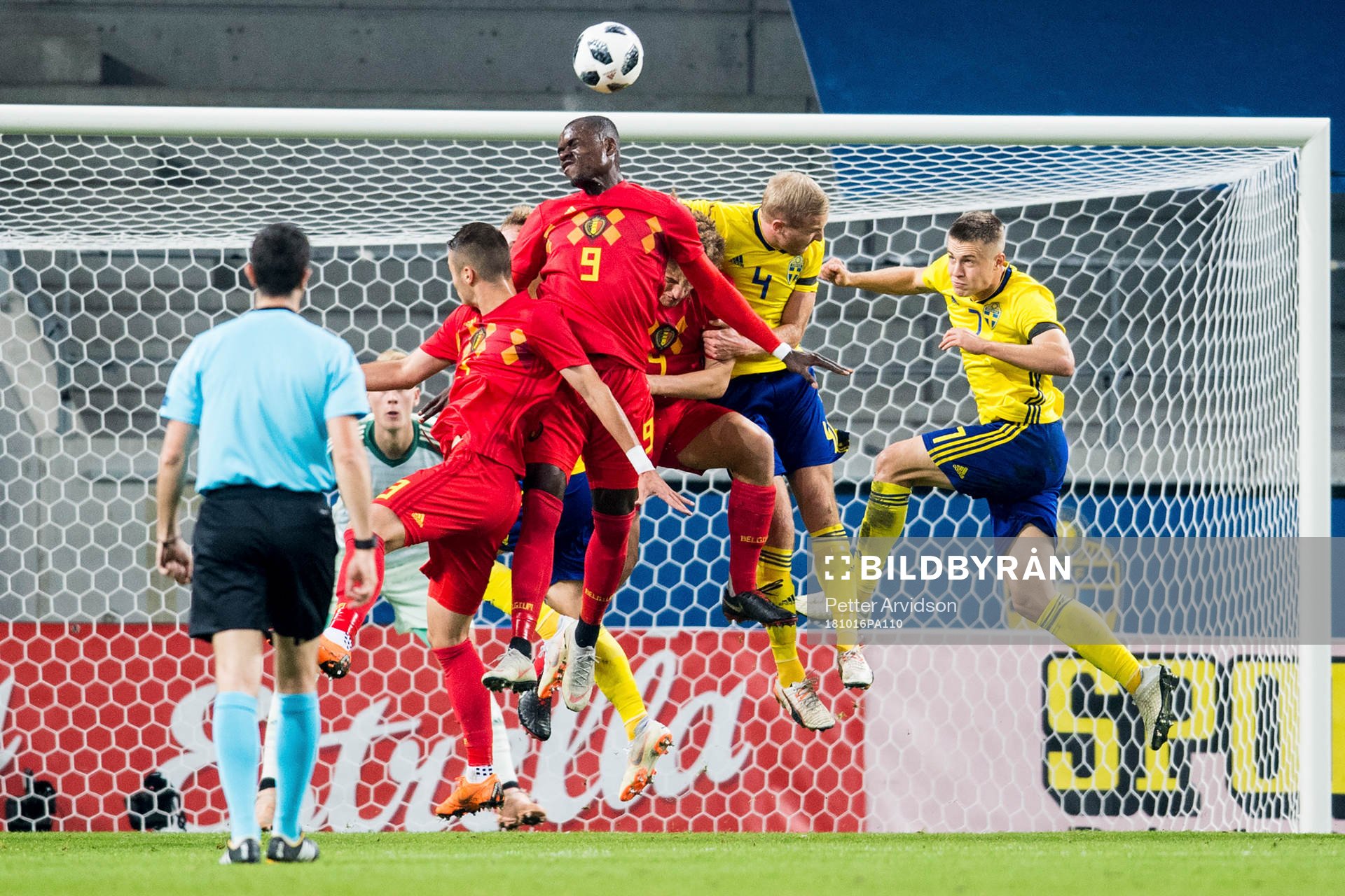 Nany Dimata of Belgium scores the 0-1 goal