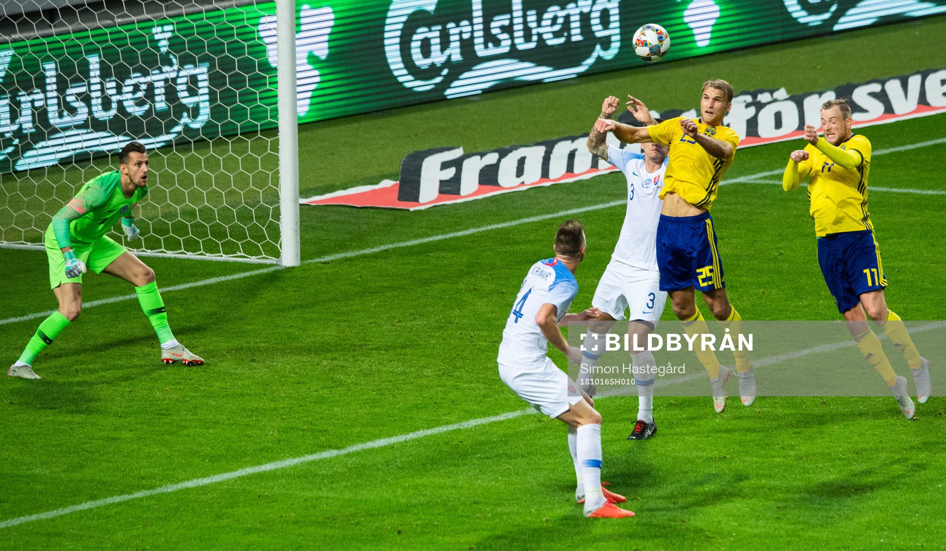 Sebastian Andersson and John Guidetti of Sweden and
