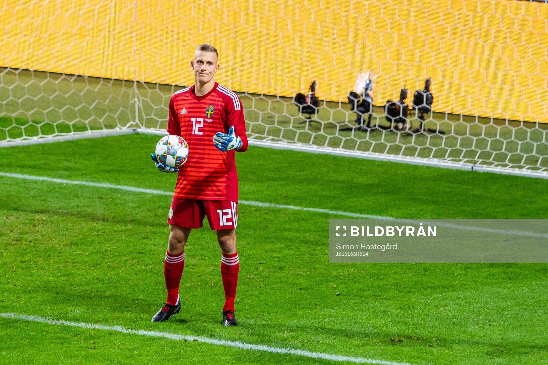 goalkeeper Karl-Johan Johnsson of Sweden