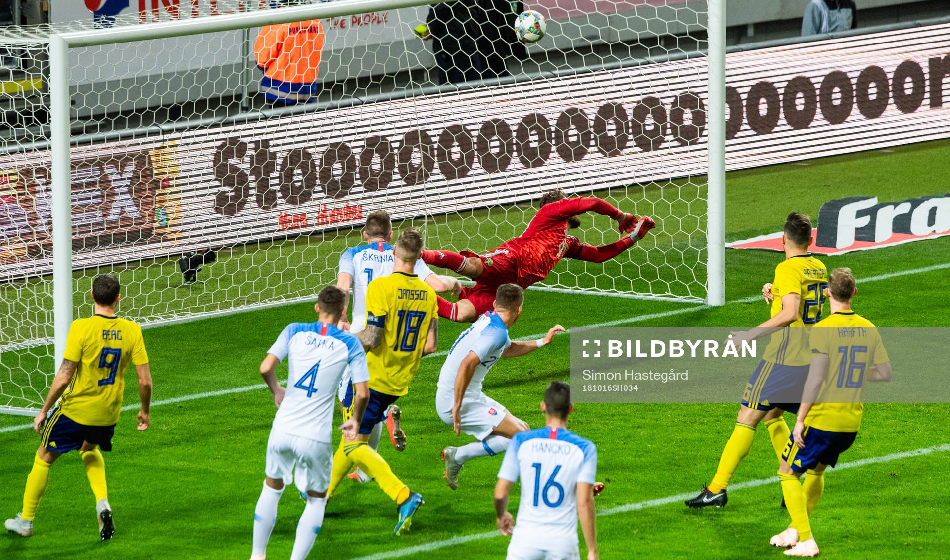 Goalkeeper Kristoffer Nordfeldt of Sweden