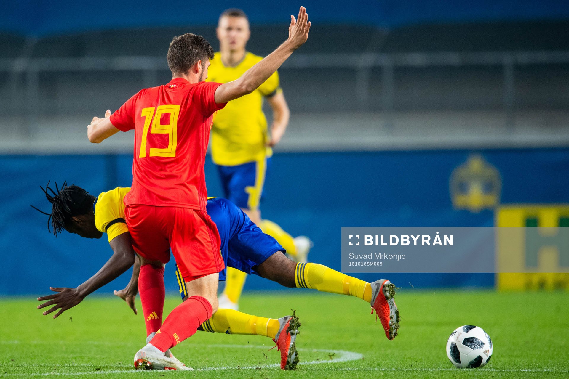 Joel Asoro of Sweden  and Jordi Vanlerberghe of Belgium