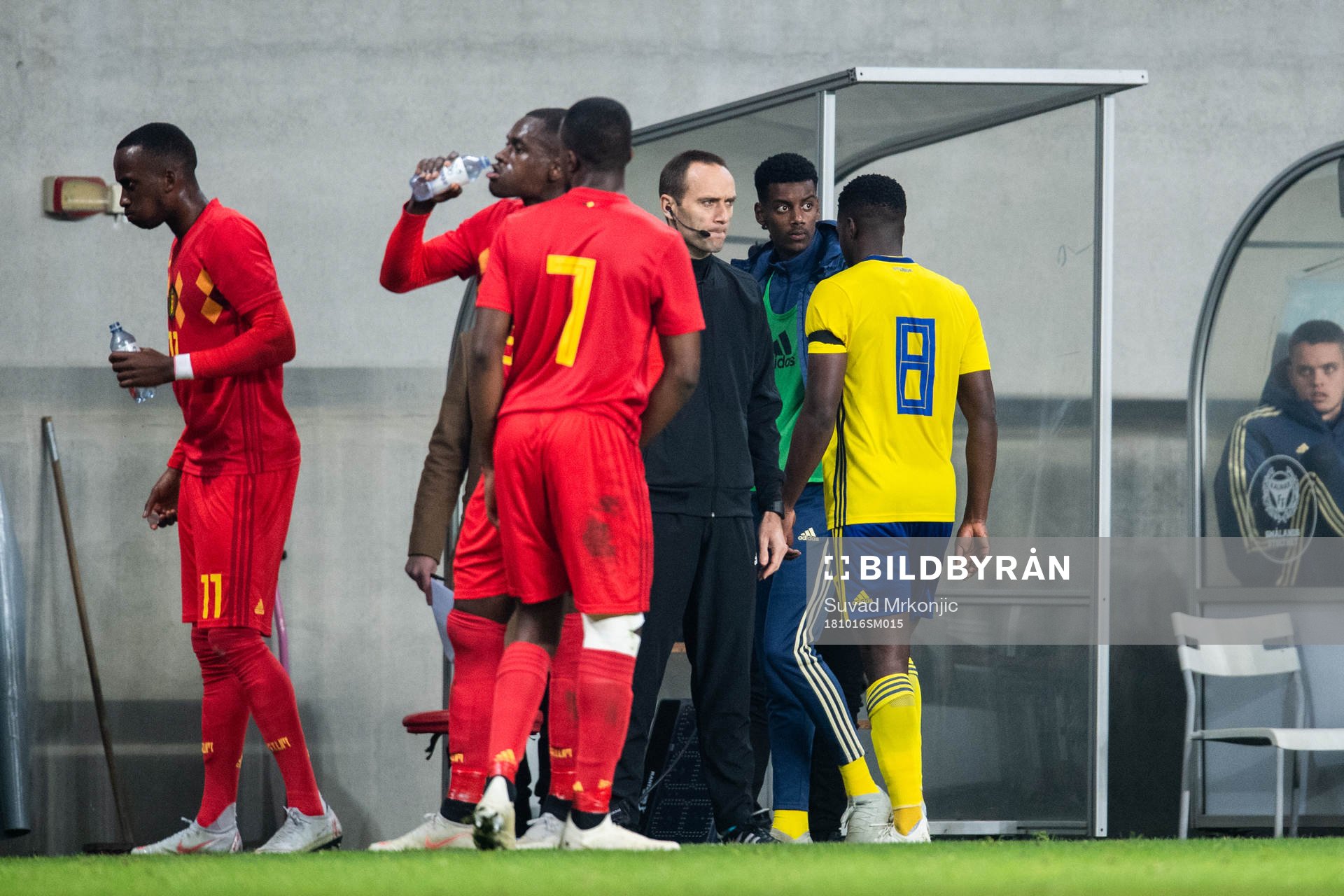 Isak Ssewankambo of Sweden  leaves the pitch