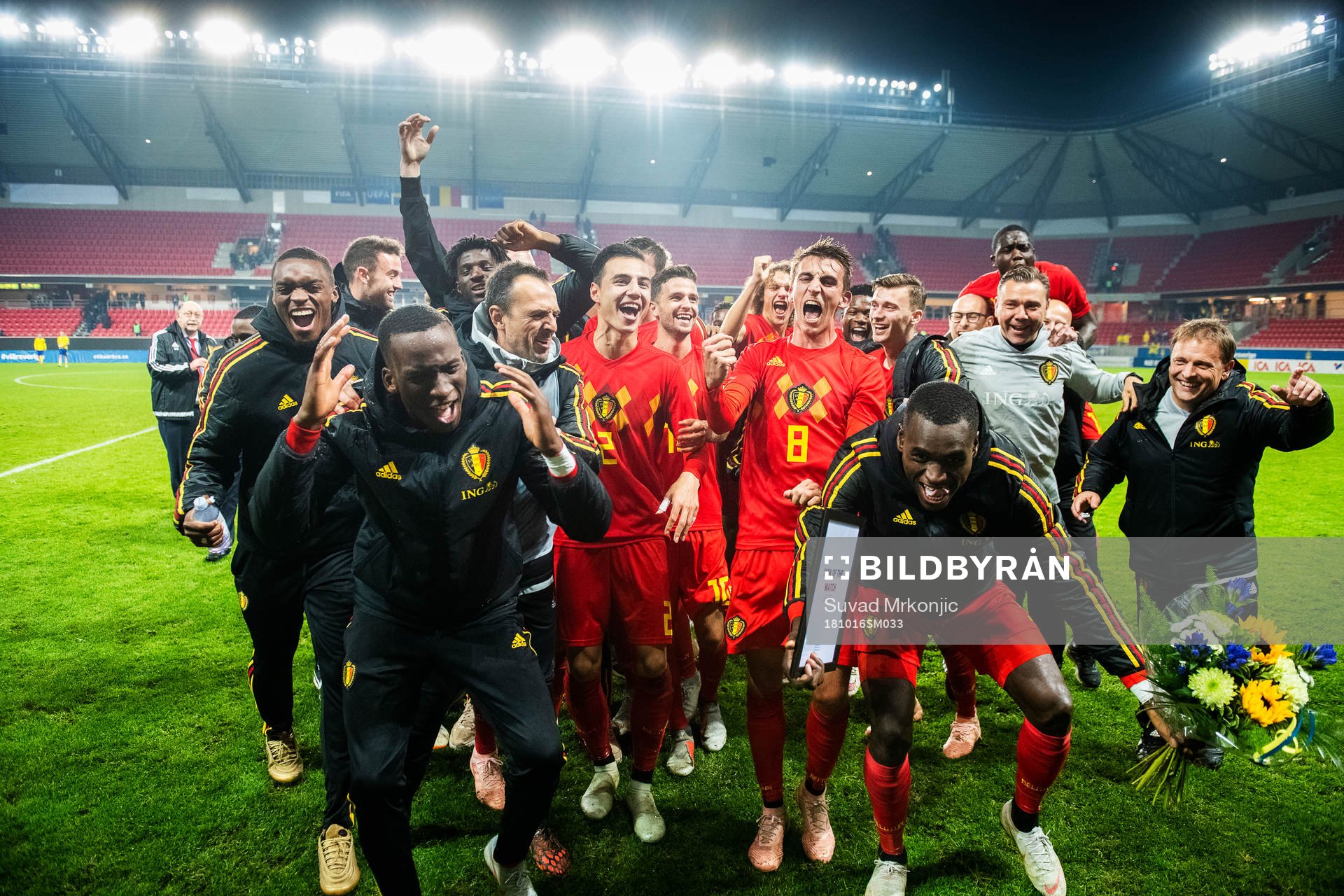 Players of Belgium celebrates
