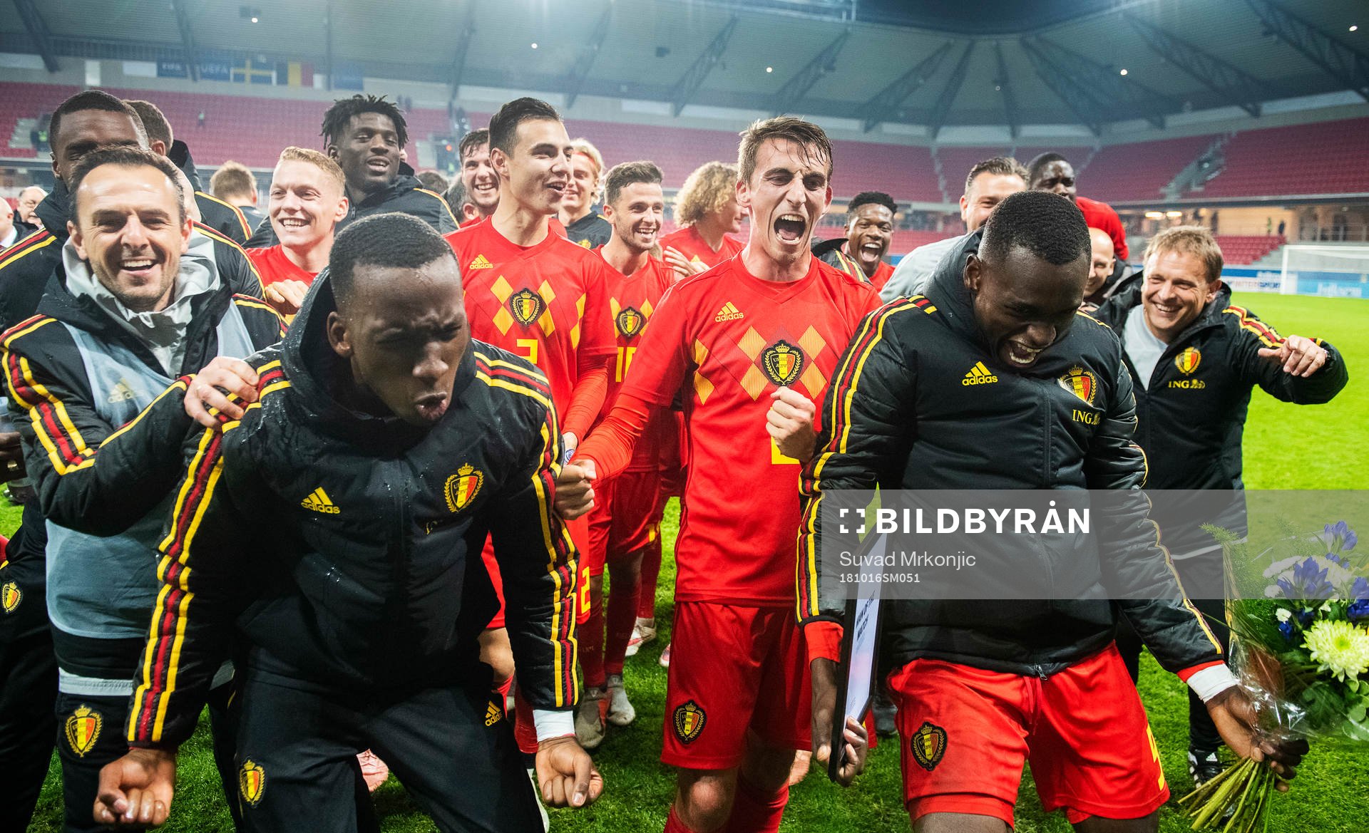Players of Belgium celebrates