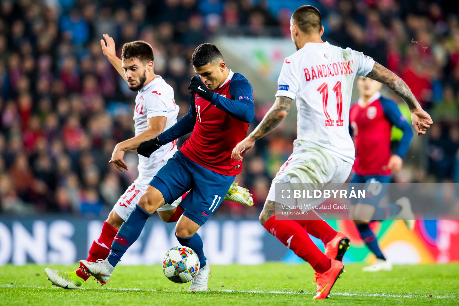Kristiyan Malinov of Bulgaria and Mohamed Elyounoussi of