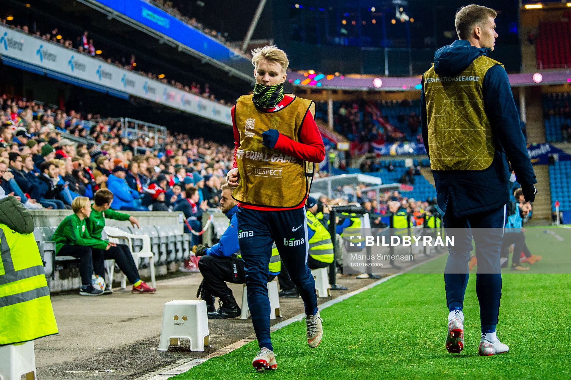 Martin Ødegaard of Norway warming up