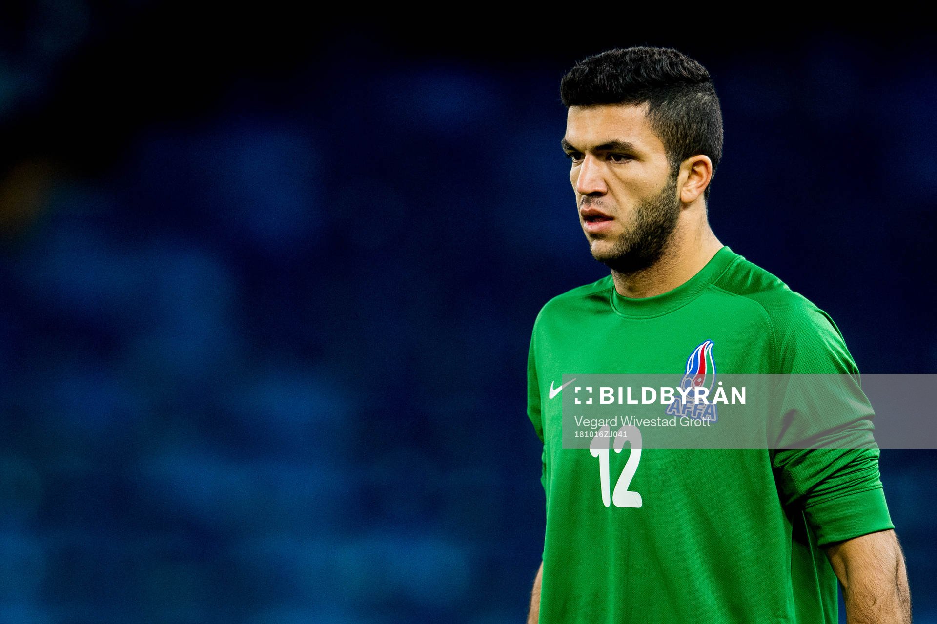 Goalkeeper Kamran Ibrahimov of Azerbaijan