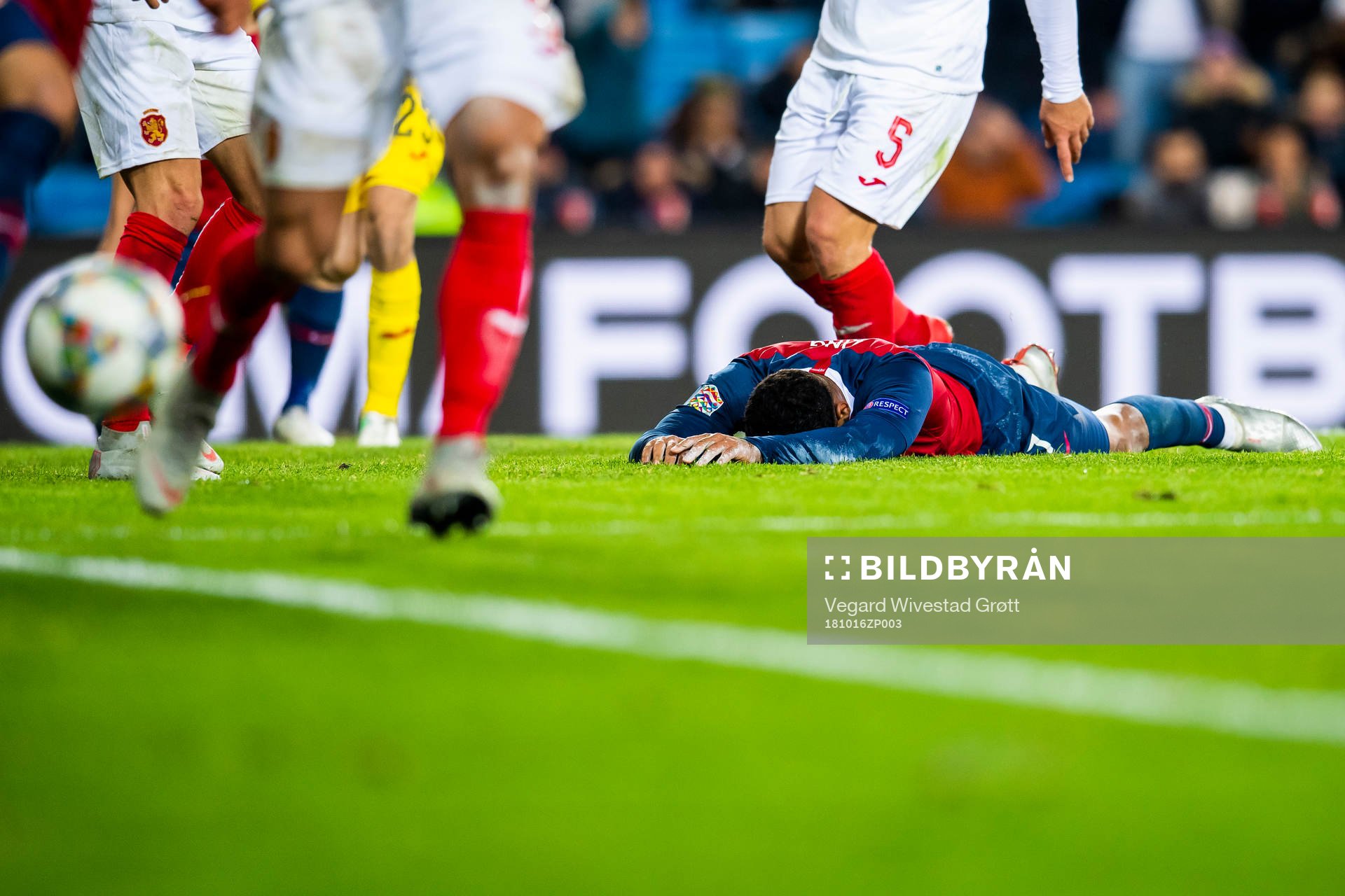 Joshua King of Norway looks dejected
