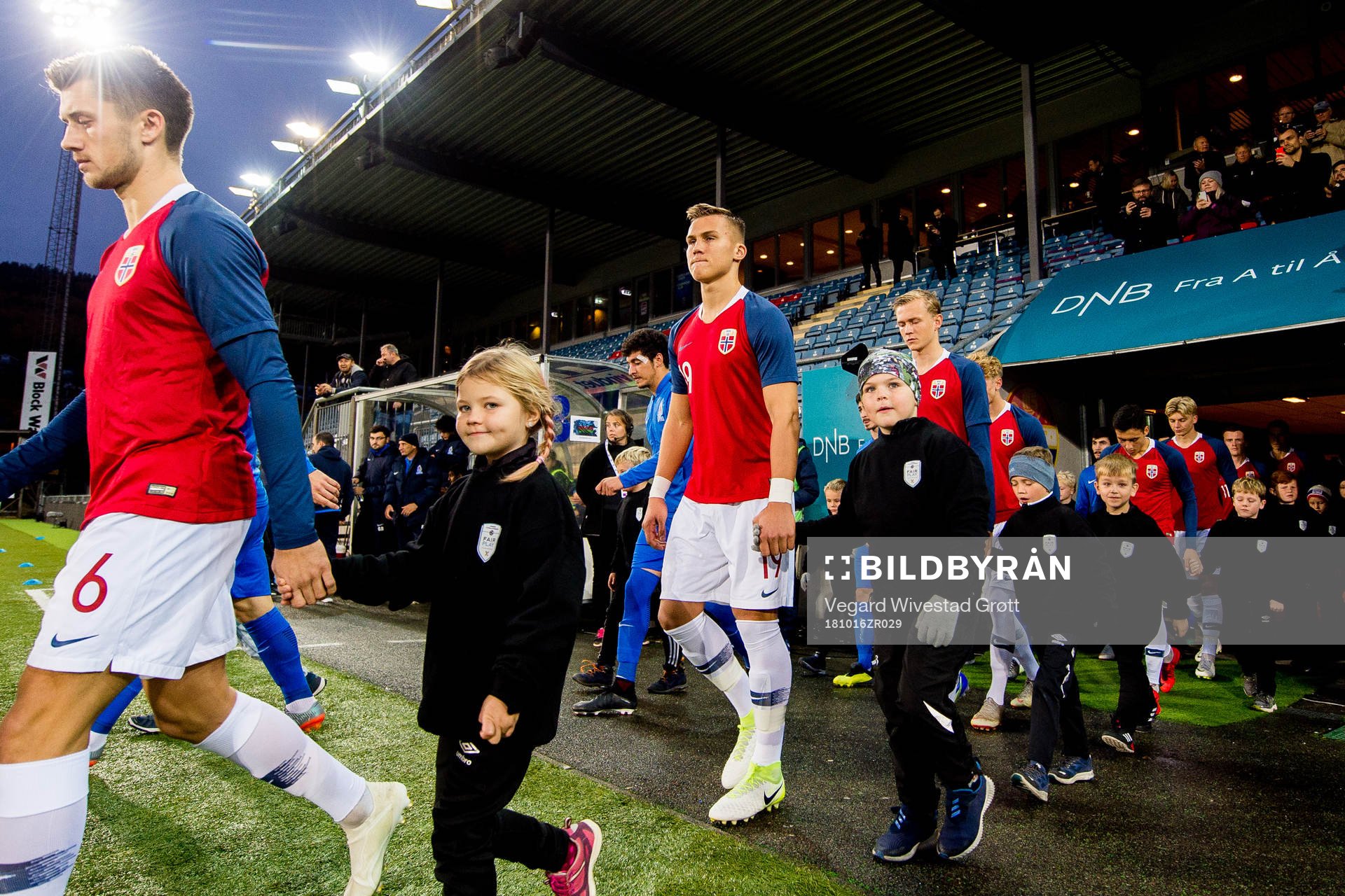 Leo Skiri Østigård of Norway enters the pitch