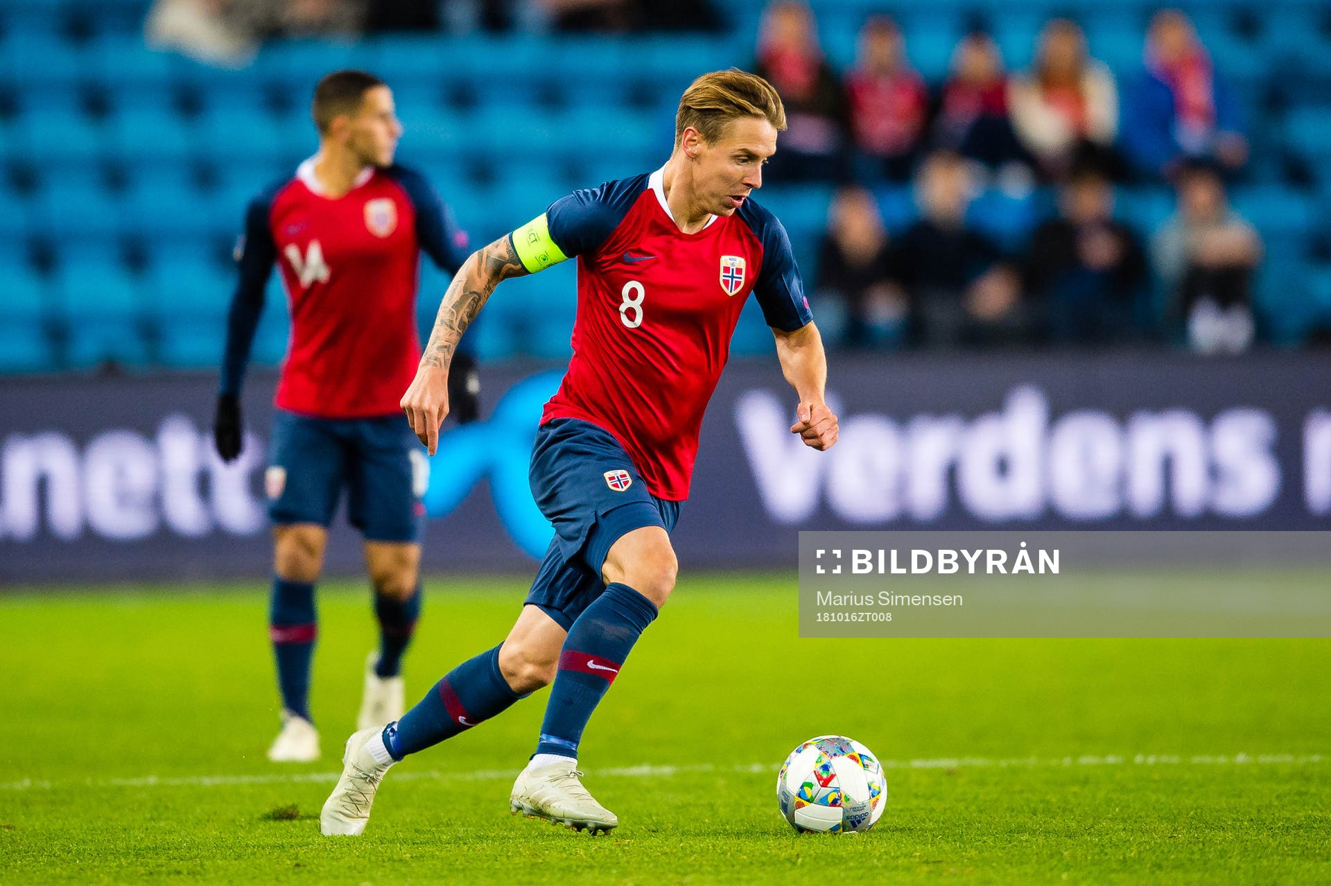 Stefan Marius Johansen of Norway during the Nations League match between Norway and Bulgaria on October 16, 2018 in Oslo.