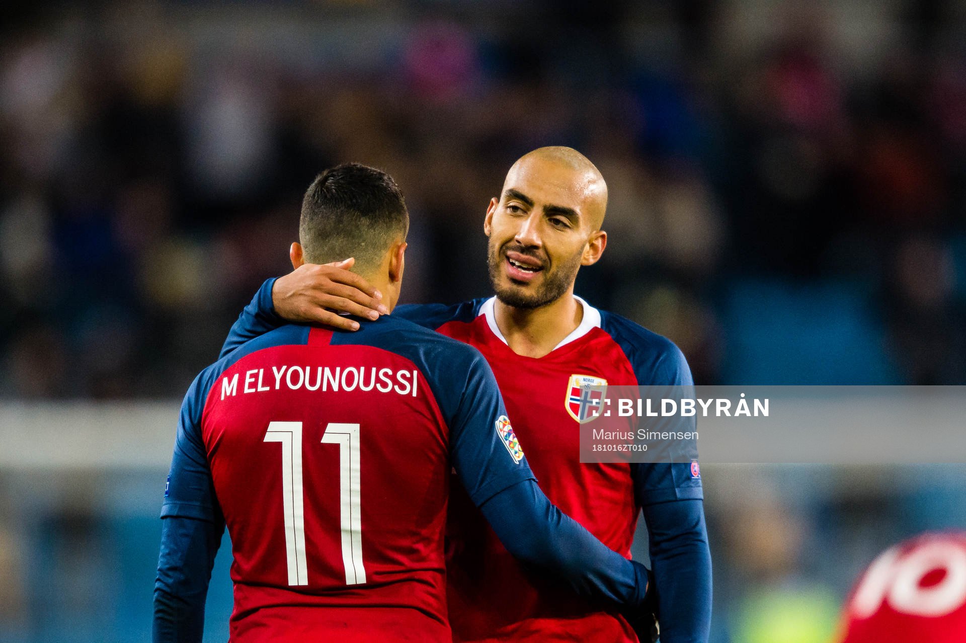 Mohamed Amine Elyounoussi and Haitam Aleesami of Norway