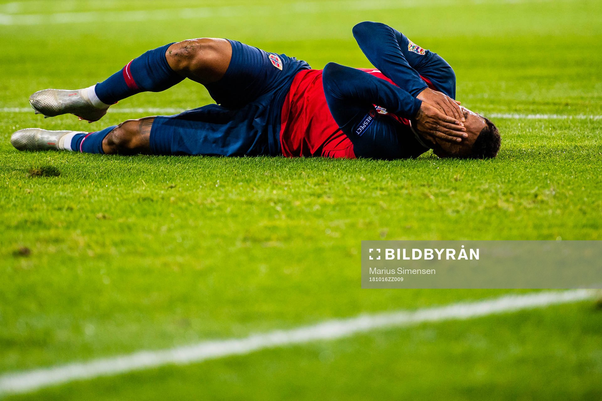 Joshua King of Norway looks dejected