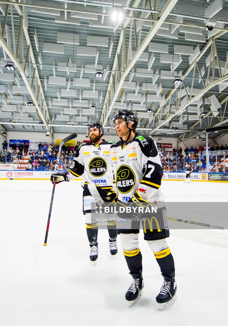 Jacob Lagacé and Stephan Joseph Vigier of Stavanger Oilers