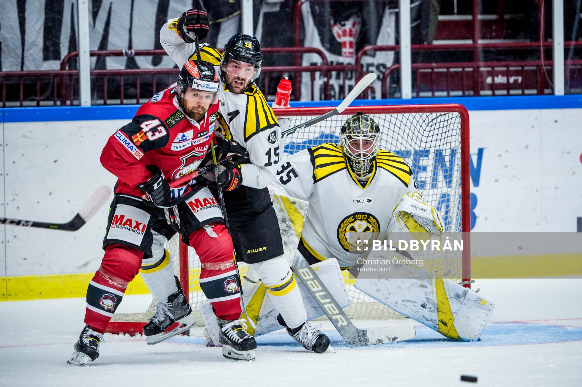Malmö Redhawks Nichlas Hardt mot Brynäs Simon Bertilsson