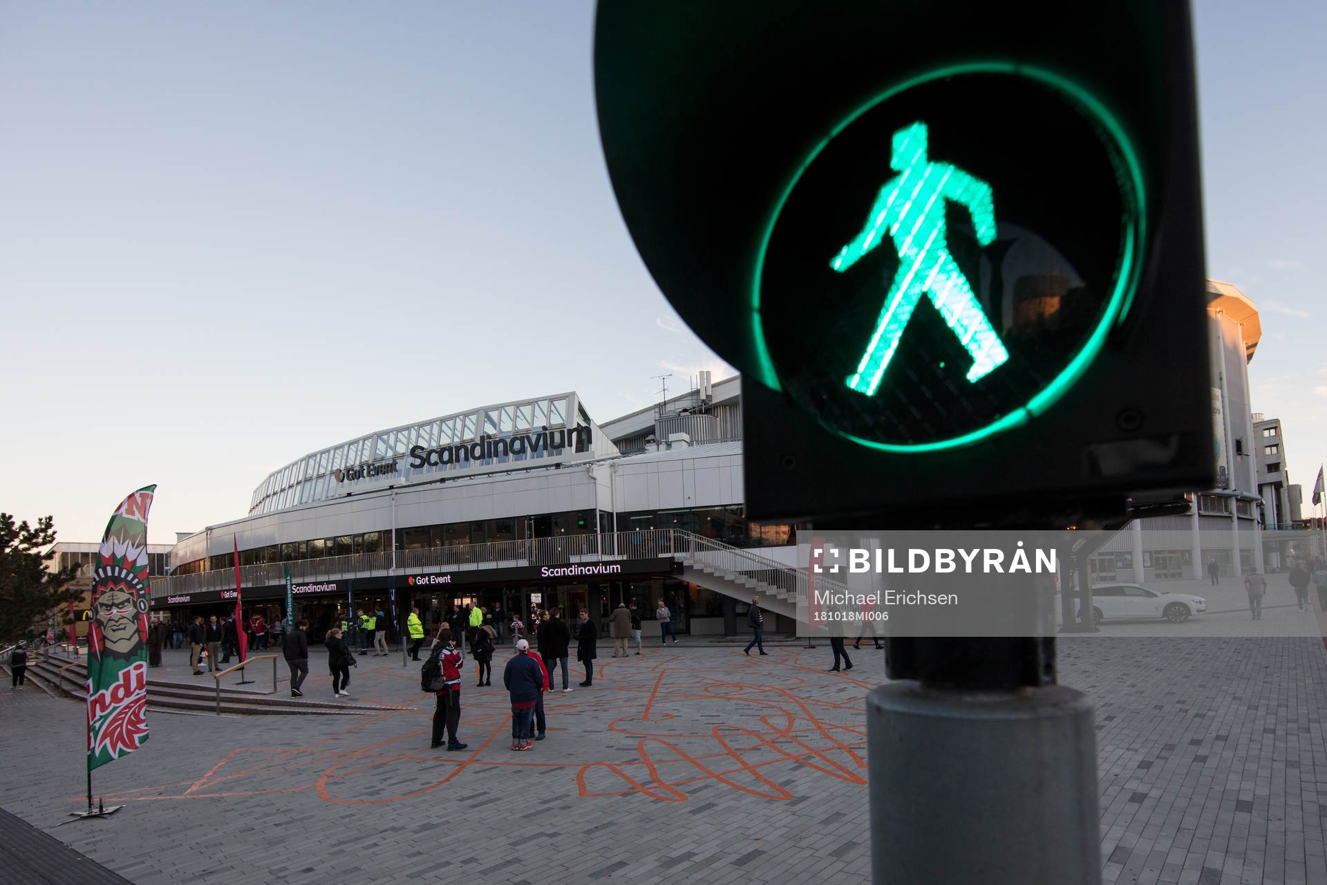 Scandinavium exteriört innan ishockeymatchen i SHL mellan