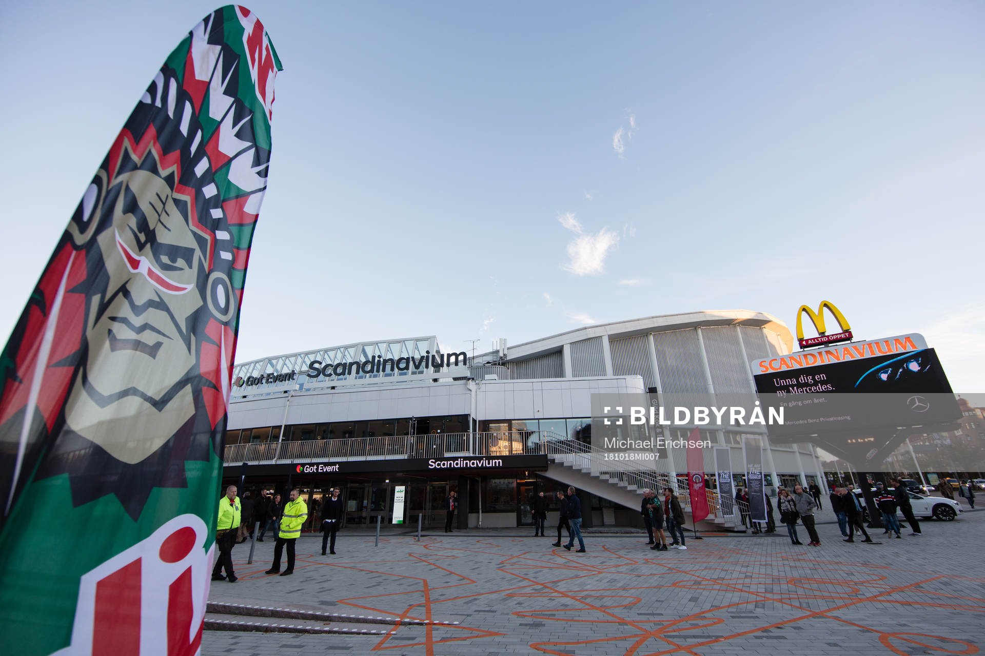 Scandinavium exteriört innan ishockeymatchen i SHL mellan