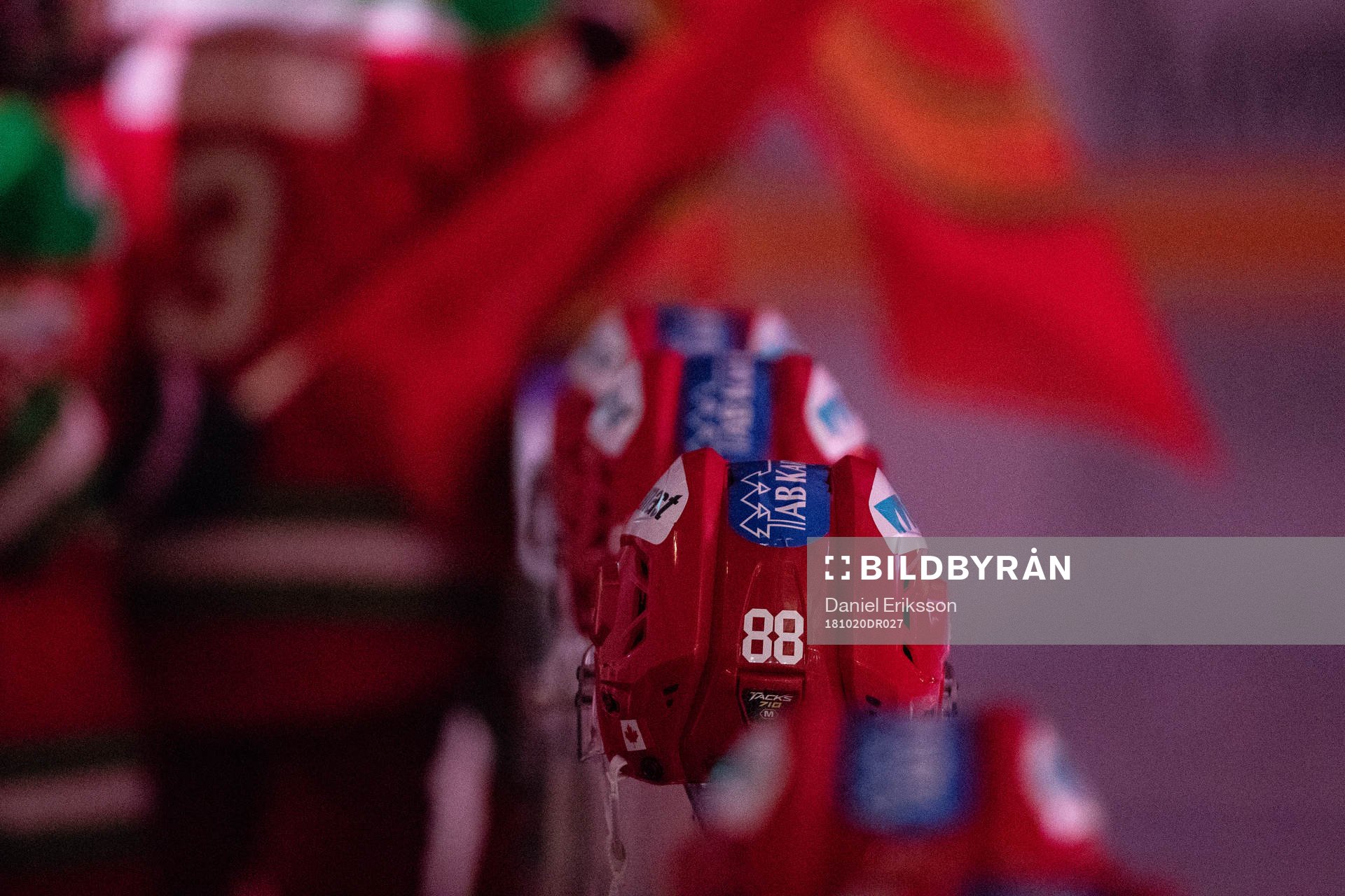 Moras hjälm innan ishockeymatchen i SHL mellan Mora och