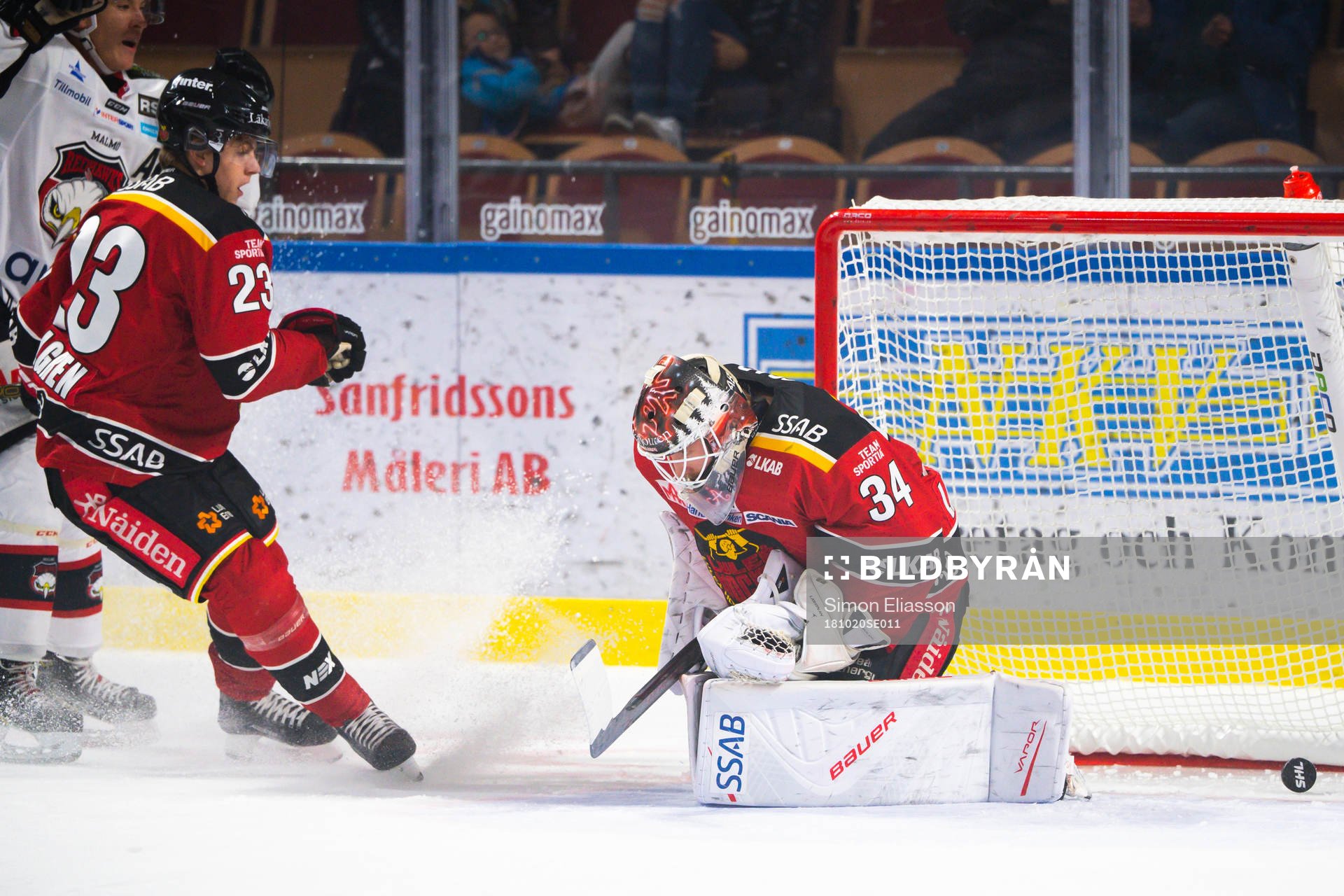Malmö Redhawks Emil Sylvegård  gör 2-1