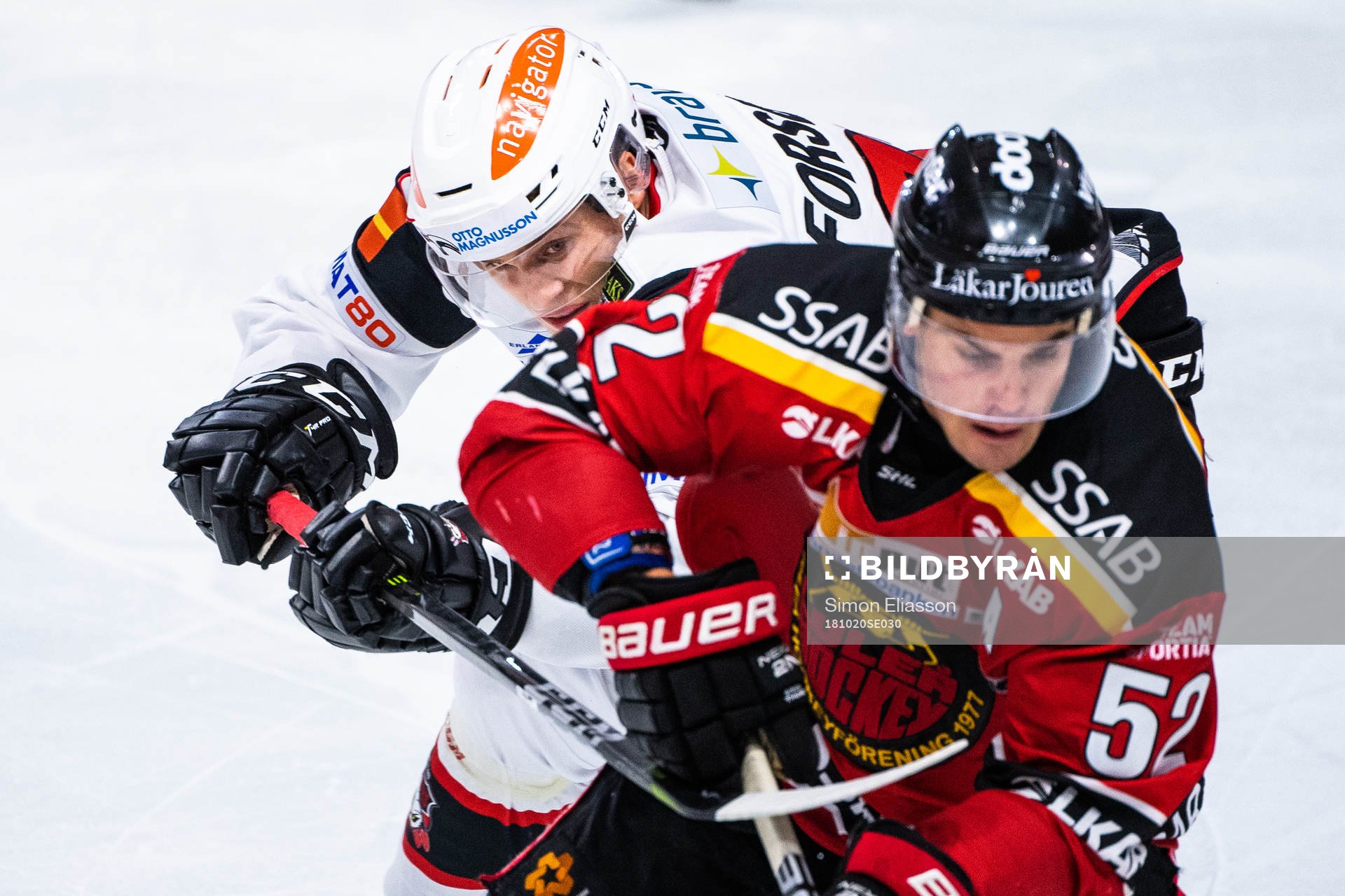 Malmö Redhawks Christoffer Forsberg och Luleås Karl