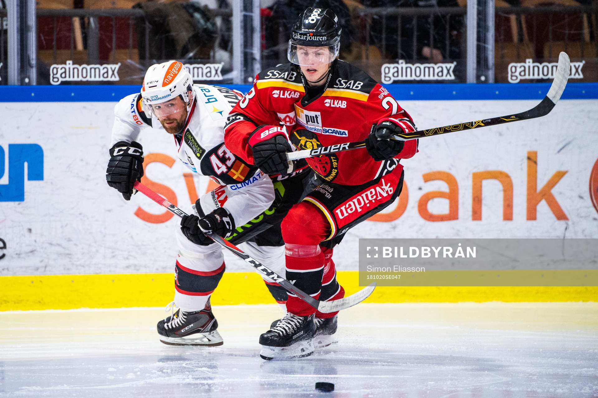 Malmö Redhawks Nichlas Hardt  och Luleås Jesper Sellgren