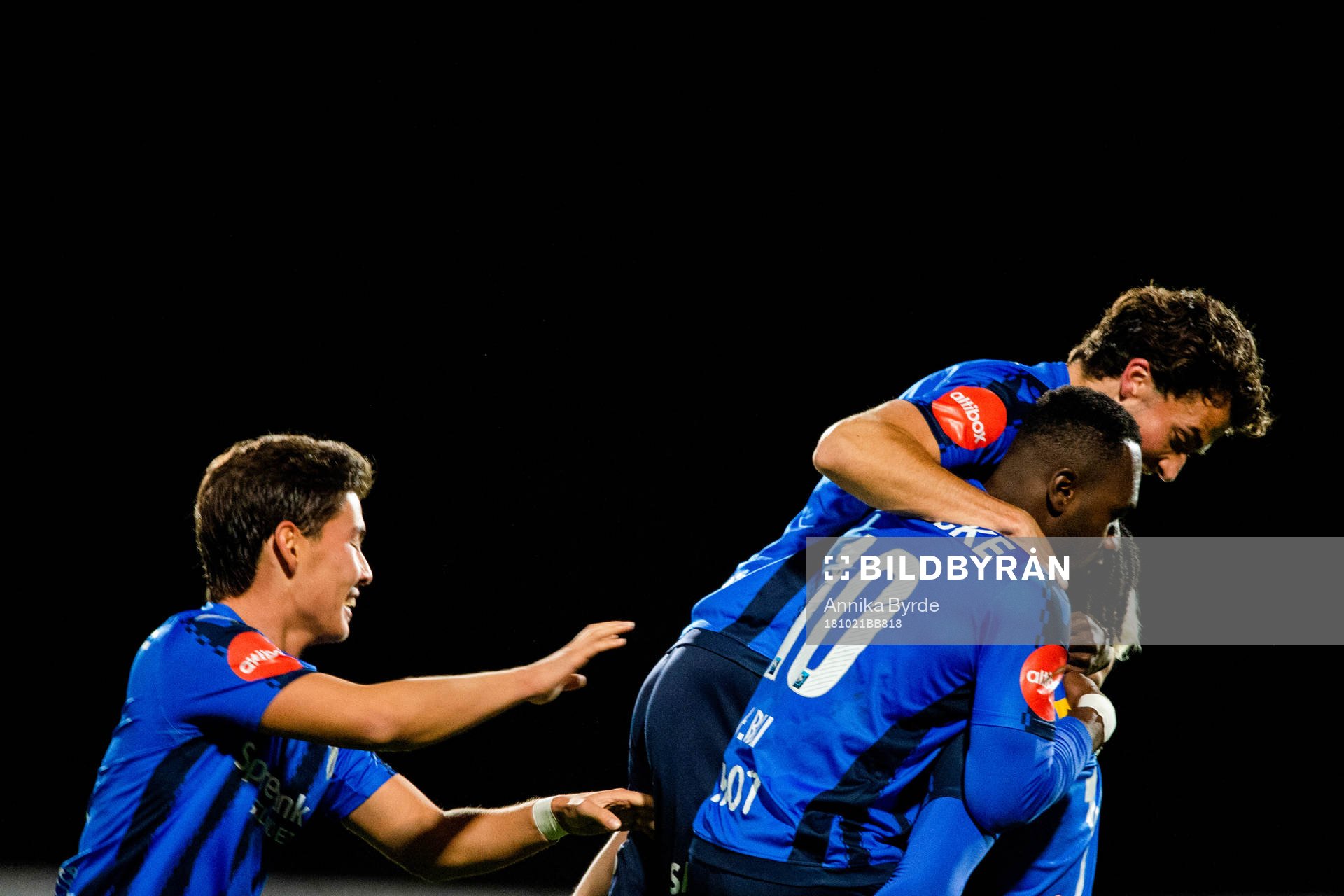 Franck Boli of Stabæk celebrates the 1-0 goal with his