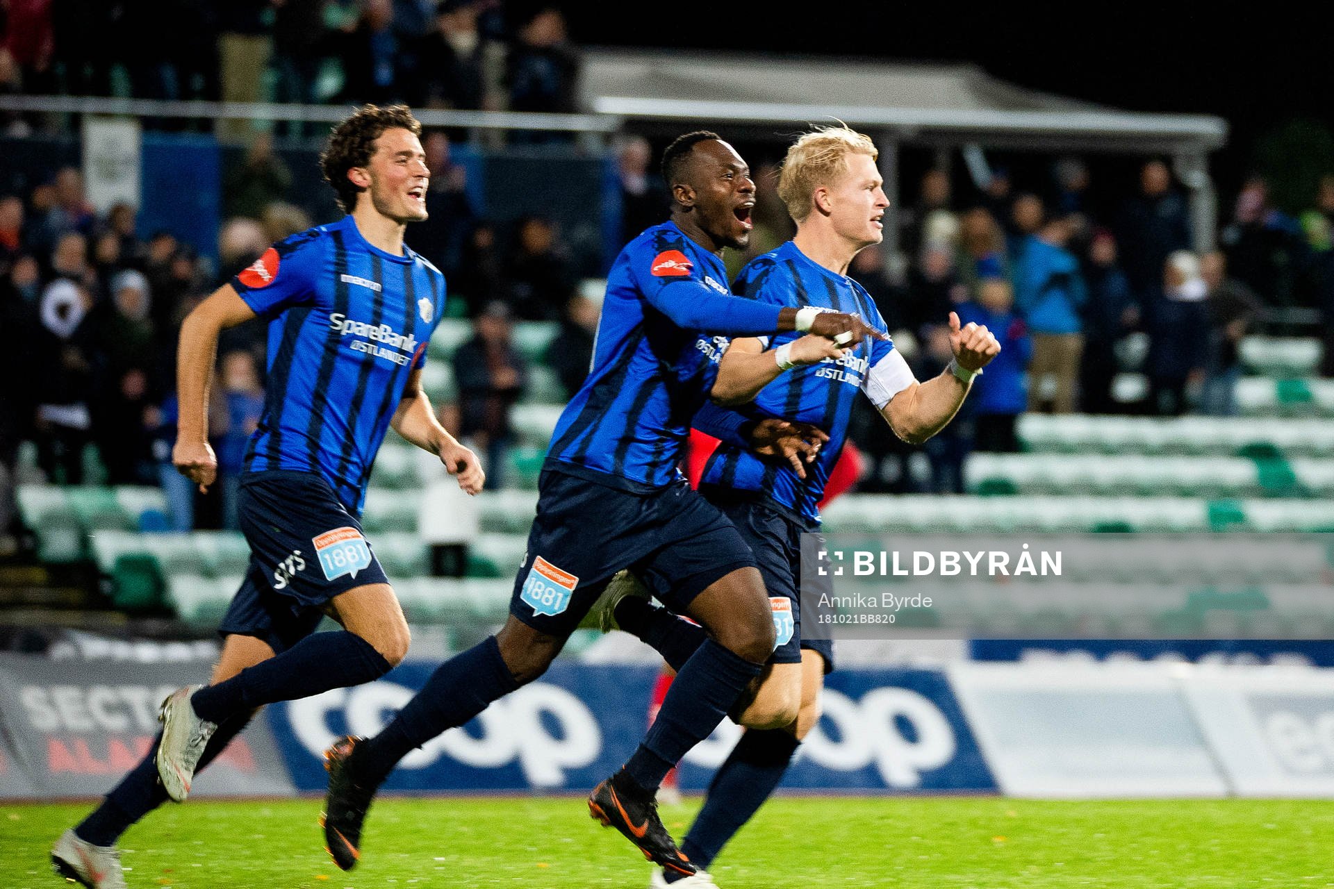 Franck Boli of Stabæk celebrates the 1-0 goal with his