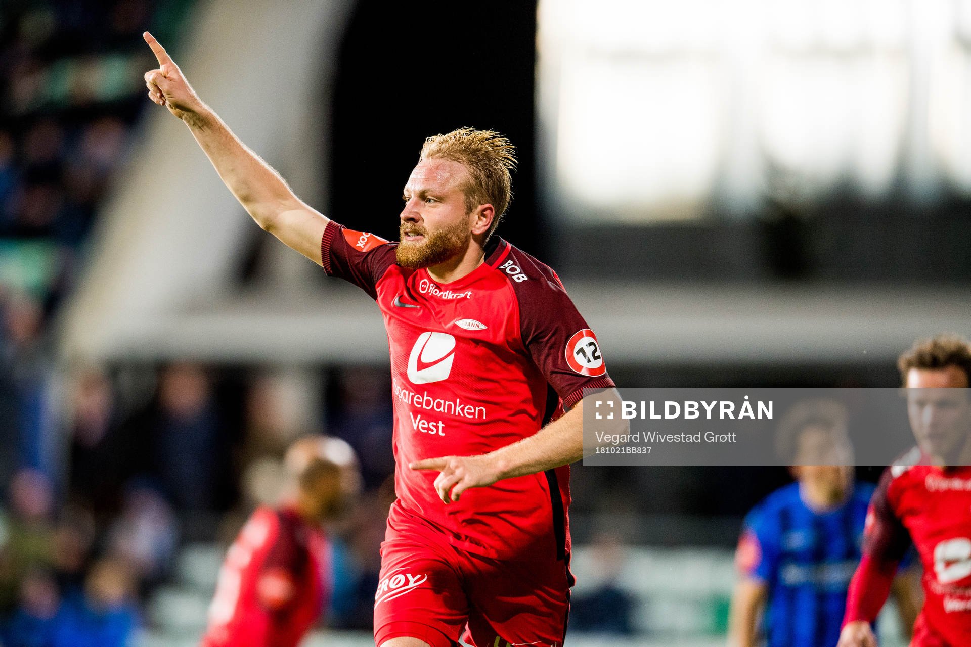 Henrik Kjelsrud Johansen of Brann celebrates the 1-1 goal
