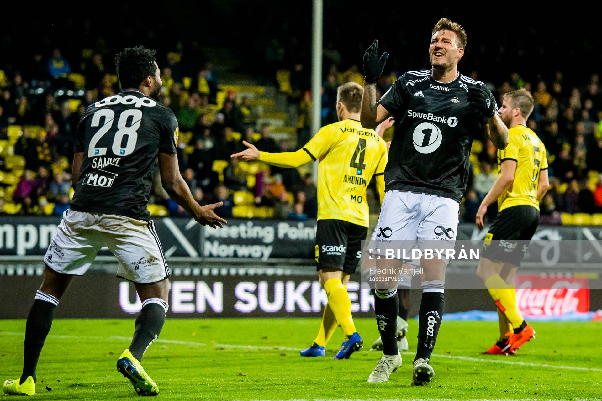 Nicklas Bendtner of Rosenborg looks dejected