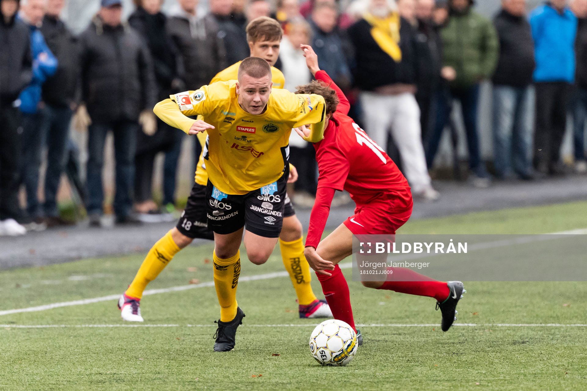 Elfsborgs Viktor Widell under fotbollsmatchen i U17 Allsvenskan mellan Elfsborg och Djursholm den 21 oktober 2018 i Borås.