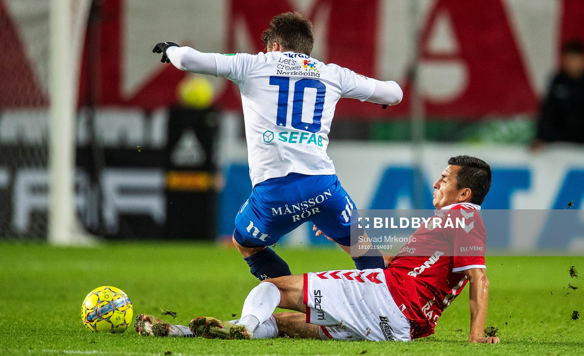 Kalmars Emin Nouri och Norrköpings Simon Skrabb