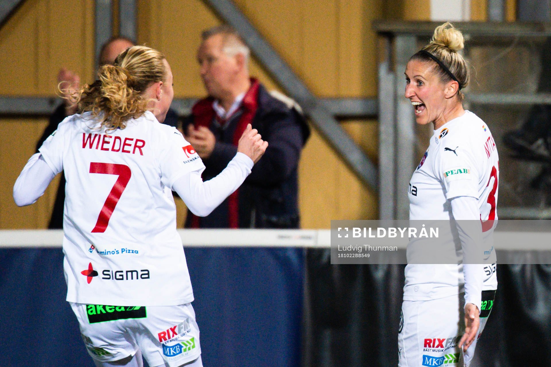 Rosengårds Ebba Wieder och Anja Mittag jublar