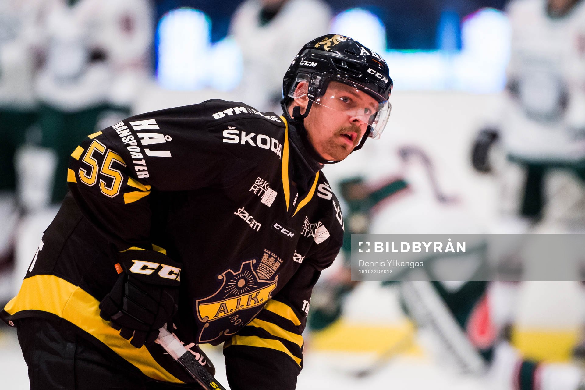 s David Berg innan ishockeymatchen i Hockeyallsvenskan