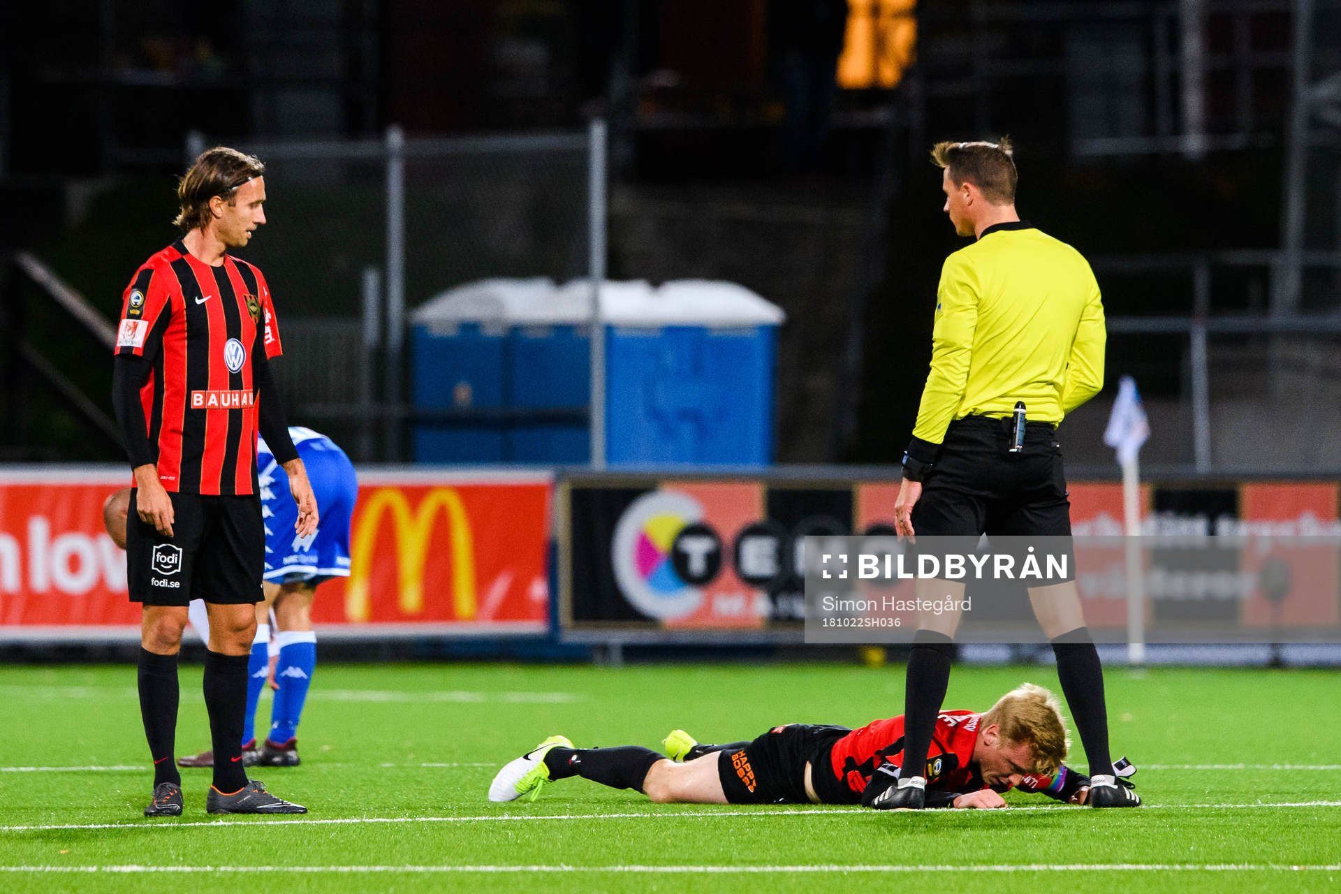 Brommapojkarnas Gustav Sandberg Magnusson har ont