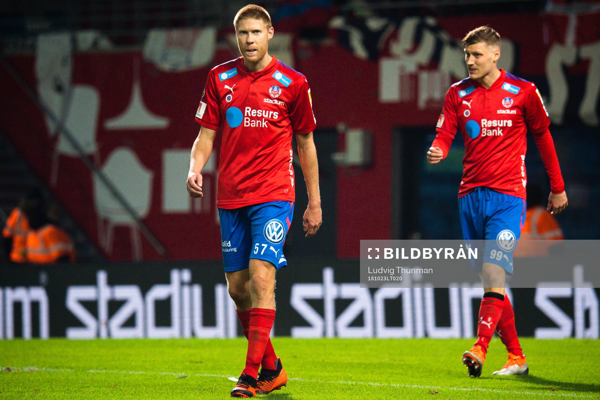 Helsingborgs Markus Holgersson och Andri Runar Bjarnasond