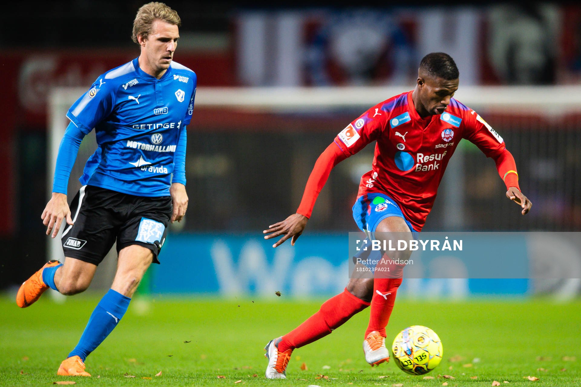 Halmstads Johan Oremo och Helsingborgs Mohammed Abubakari