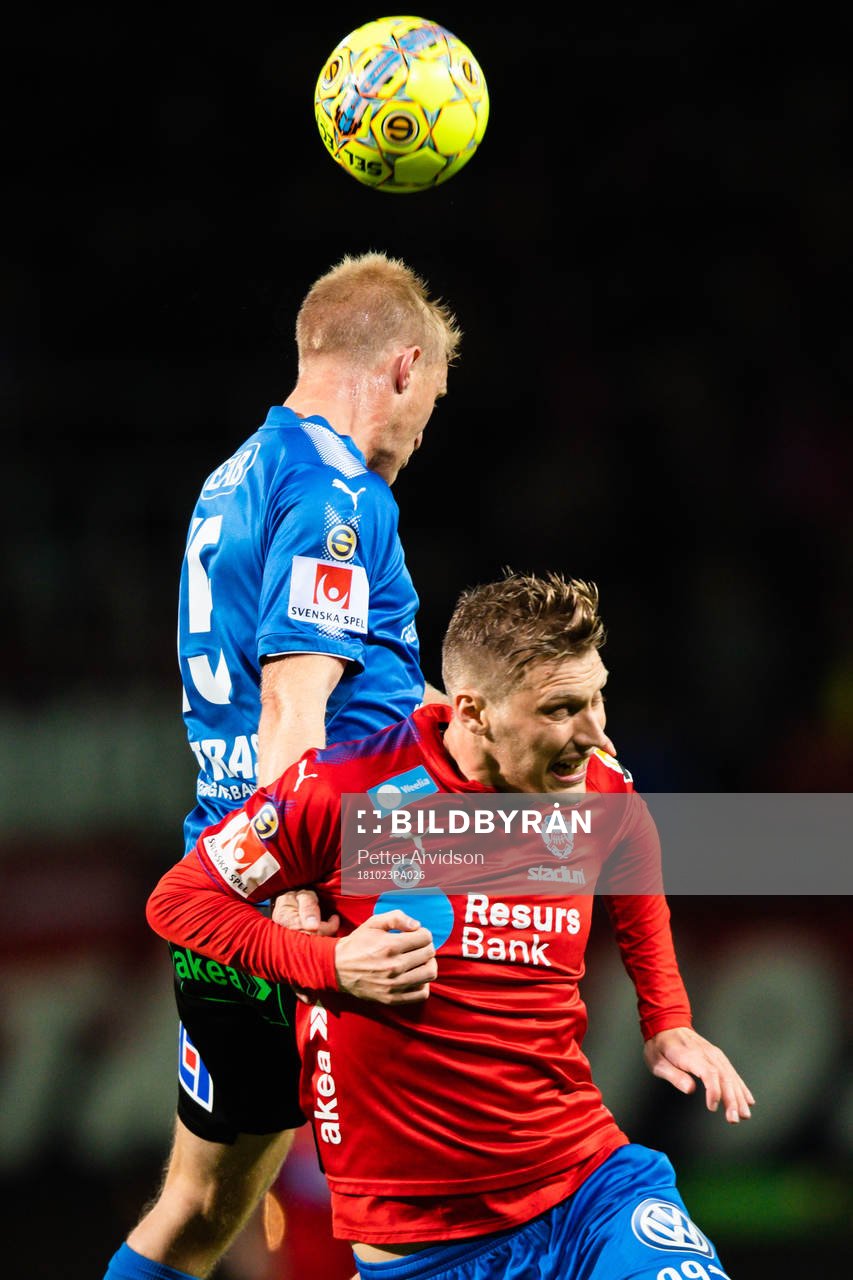 Helsingborgs Andri Runar Bjarnason och Halmstads Peter