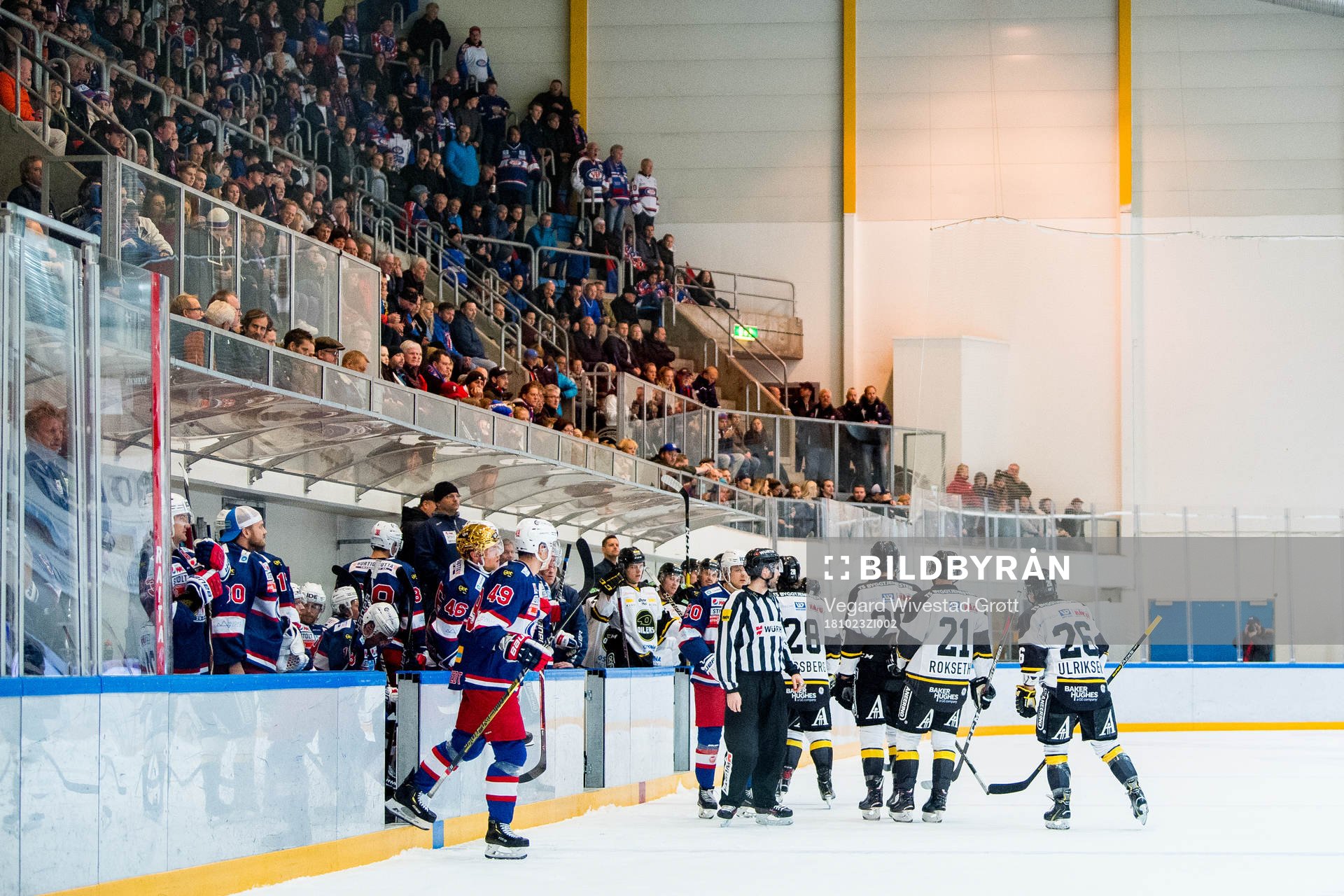 Kristian Forsberg of Stavanger Oilers celebrates with