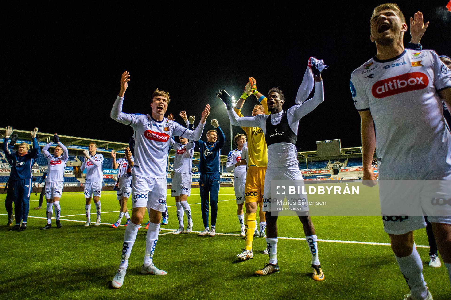 Sondre Flem Bjørshol and Usman Sani Sale Hassan celebrates