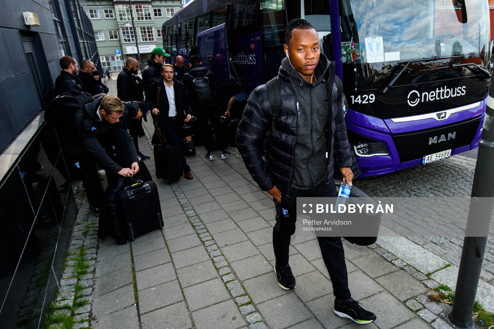Carlos Strandberg of Malmö FF arrives at the hotel