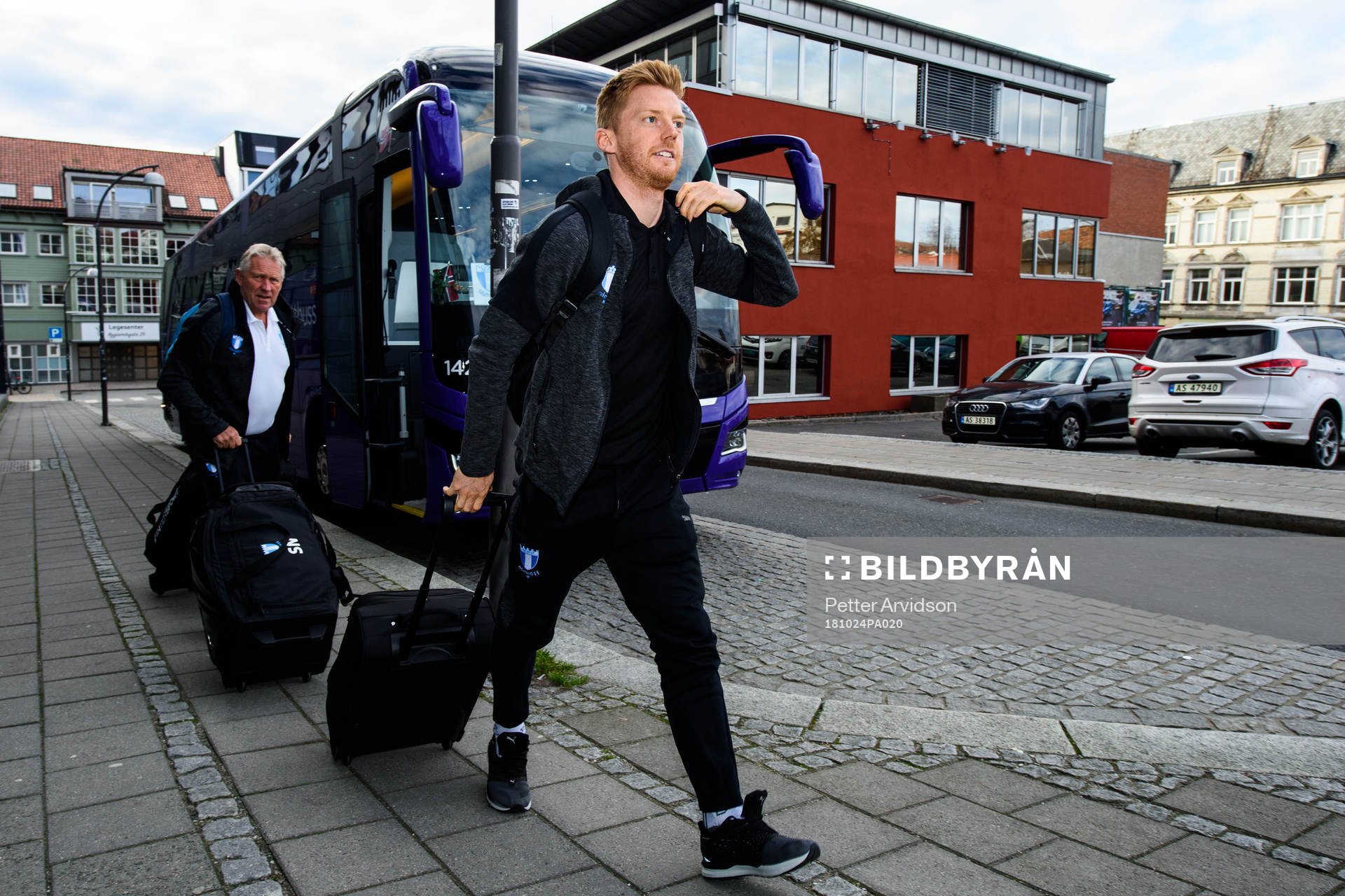 Anders Christiansen of Malmö FF arrives at the hotel