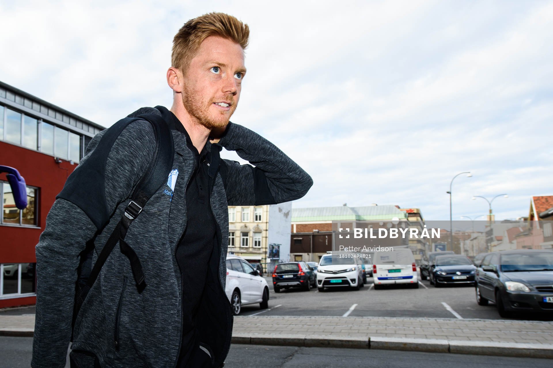Anders Christiansen of Malmö FF arrives at the hotel