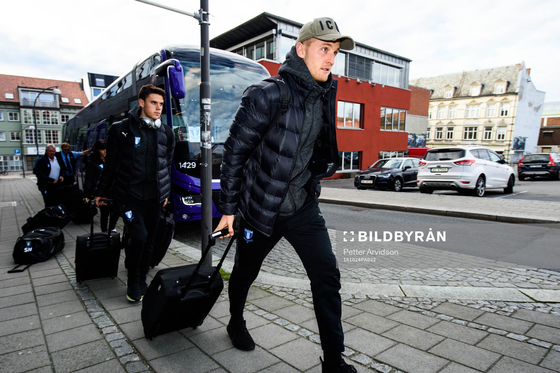 Franz Brorsson of Malmö FF arrives at the hotel
