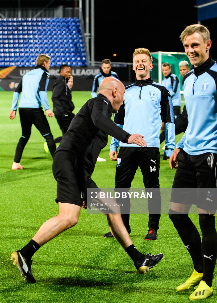 Anders Christiansen and Sören Rieks of Malmö FF