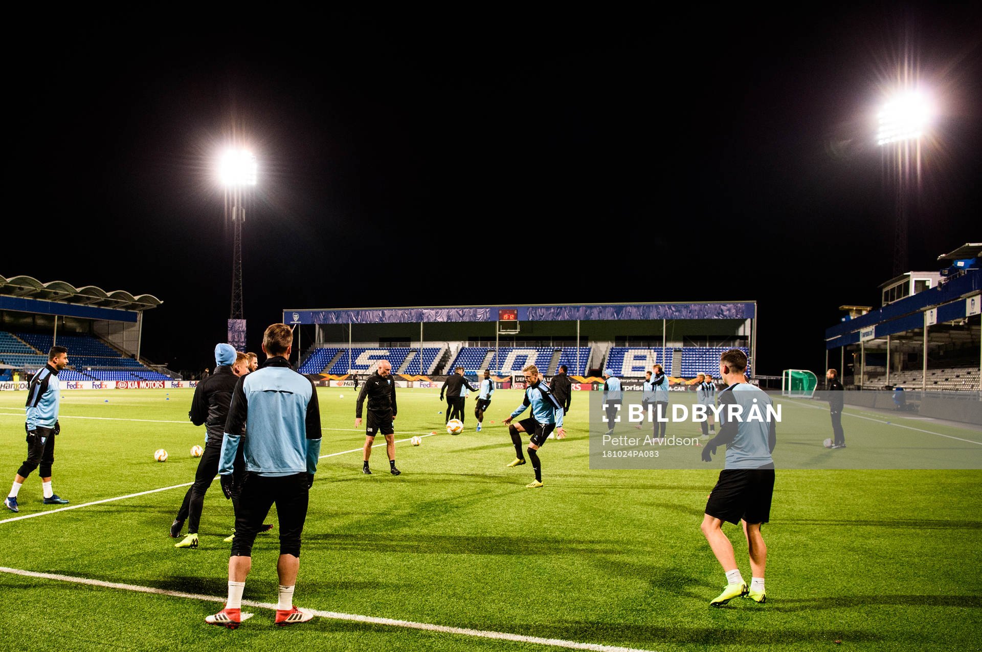 General view during a training session with Malmö FF ahead of the Europa league match between Sarpsborg 08 and Malmö FF on October 24, 2018 in Sarpsborg.