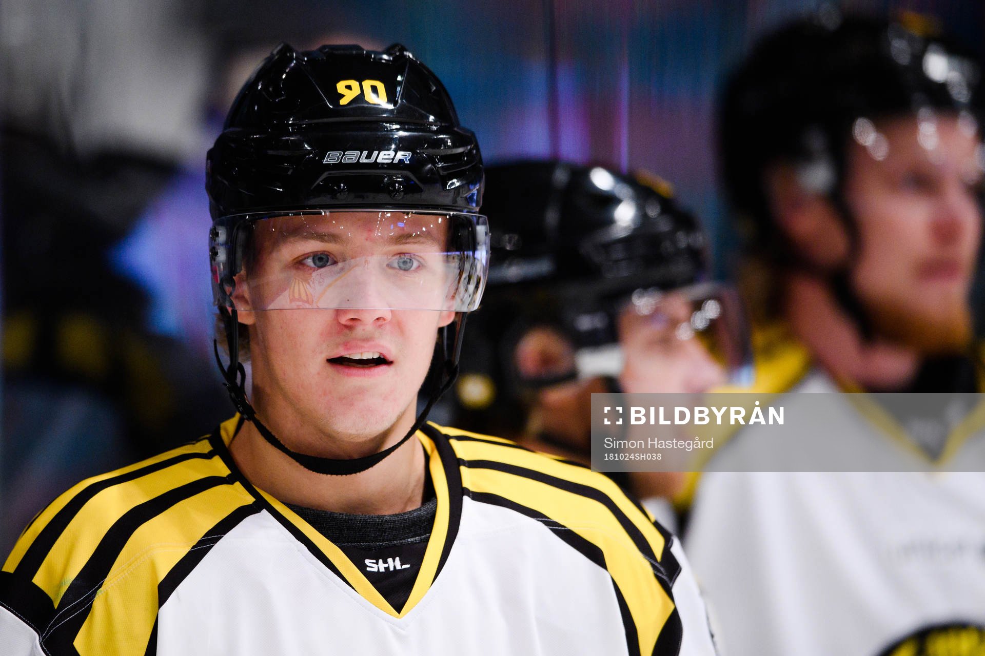 Brynäs Jesper Boqvist före ishockeymatchen i SHL mellan