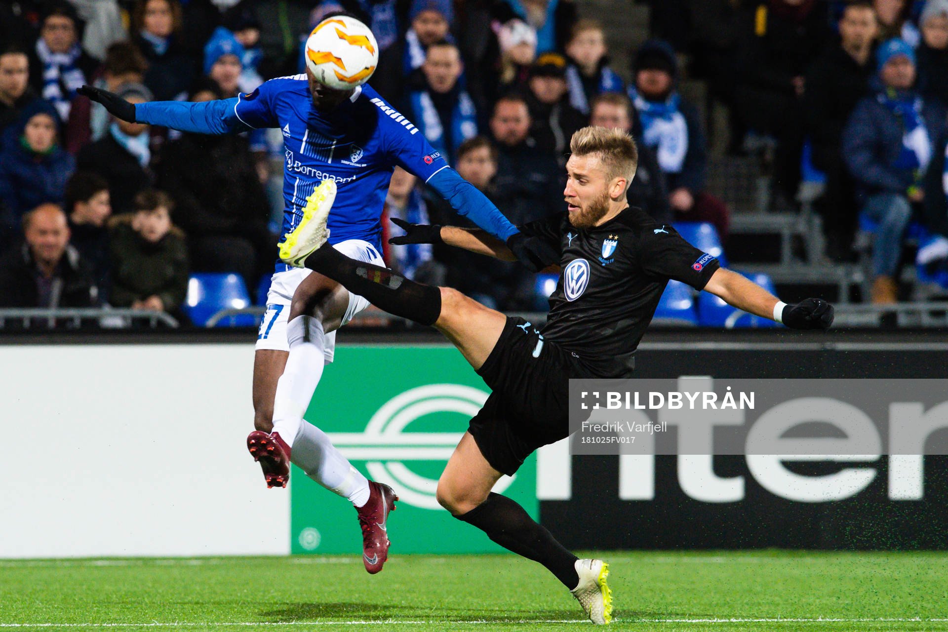 Rashad Muhammed of Sarpsborg 08 and Rasmus Bengtsson of